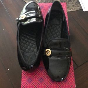 Tory Burch black patent leather flats